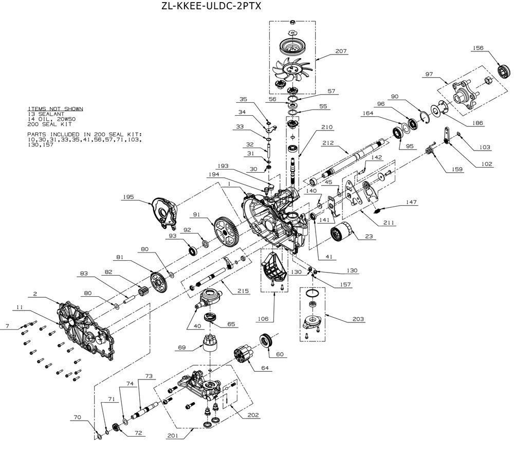 Transmission (Lh) Diagram and Parts List for ZTX4-60KH (47ASAAA8010)(2022) Cub Cadet Lawn Tractor